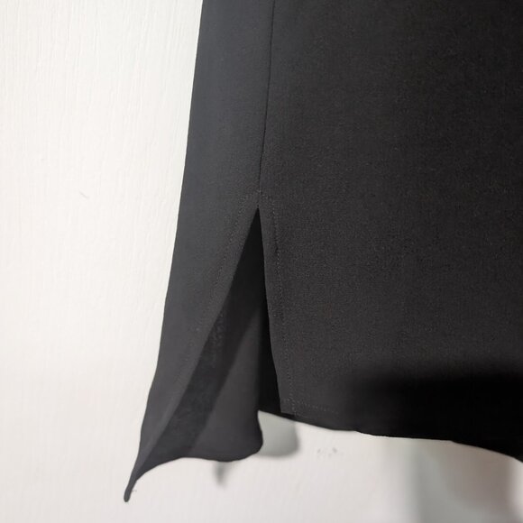 Eileen Fisher | Silk Georgette Crepe Bateau Neck Tank In Black - Picture 8 of 9